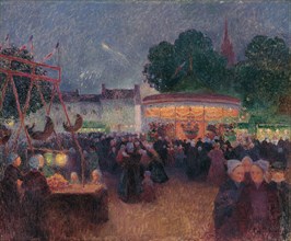 Night Fair at Saint-Pol-de-Léon. Artist: Puigaudeau, Ferdinand Loyen du (1864-1930)