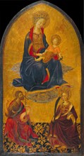 The Adoration of the Virgin and Child by Saint John the Baptist and Saint Catherine. Artist: Starnina, Gherardo (c. 1364-1413)