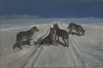 Wolves. Artist: Stepanov, Alexei Stepanovich (1858-1923)