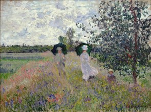 Taking a walk near Argenteuil. Artist: Monet, Claude (1840-1926)
