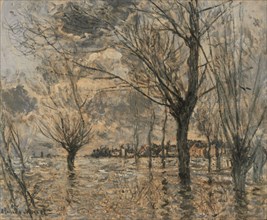 Flood of the Seine at Vétheuil. Artist: Monet, Claude (1840-1926)