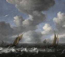 Seascape with Fishing Boats. Artist: Bakhuizen, Ludolf (1630-1708)