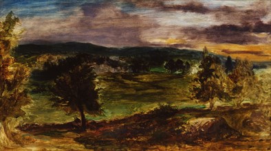 Landscape at Champrosay. Artist: Delacroix, Eugène (1798-1863)