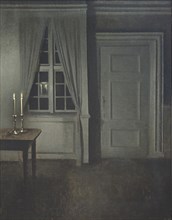 Interior with Two Candles. Artist: Hammershøi, Vilhelm (1864-1916)