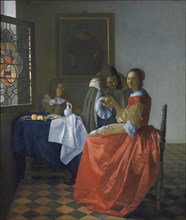 The Girl with the Wineglass. Artist: Vermeer, Jan (Johannes) (1632-1675)