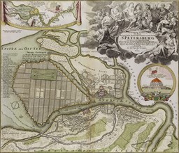 Map of Petersburg (Saint Petersburg master plan). Artist: Le Blond, Jean-Baptiste Alexandre (1679-1719)