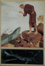 Saint Anthony Preaching to the Fish. Artist: Böcklin, Arnold (1827-1901)