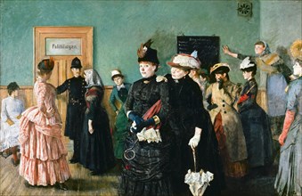 Albertine at the Police Doctor's Waiting Room. Artist: Krohg, Christian (1852-1925)