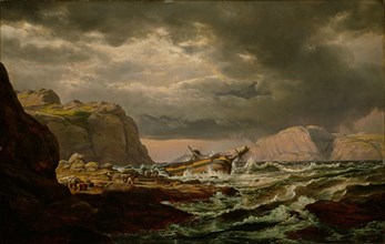 Shipwreck on the Norwegian Coast. Artist: Dahl, Johan Christian Clausen (1788-1857)