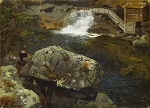 By the Mill Pond. Artist: Gude, Hans (1825-1903)