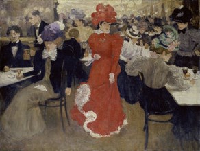 In the Café d'Harcourt at Paris. Artist: Evenepoel, Henri Jacques Edouard (1872-1899)