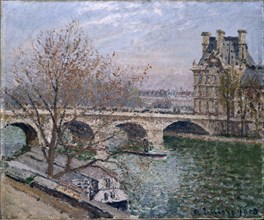 Le Pont Royal and Pavillon de Flore. Artist: Pissarro, Camille (1830-1903)
