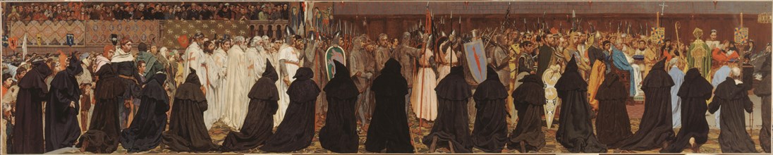 The funeral of Charles the Good, in Bruges, on April 22, 1127. Artist: Van Beers, Jan (1852-1927)