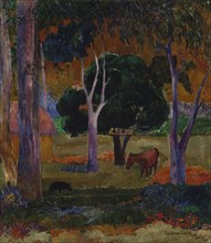 Hiva Oa (Landscape with a Pig and a Horse). Artist: Gauguin, Paul Eugéne Henri (1848-1903)