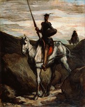 Don Quixote in the Mountains. Artist: Daumier, Honoré (1808-1879)