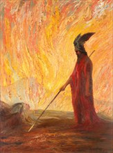 Wotan's Farewell and Magic Fire. Artist: Hendrich, Hermann (1854-1931)