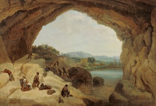 Ambushing a Group of Bandits at the Cueva del Gato. Artist: Barrón y Carrillo, Manuel (1814-1884)