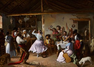 Dance at a Country Inn. Artist: Benjumea, Rafael (c. 1825-c. 1887)