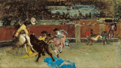 Bullfight. Wounded Picador. Artist: Fortuny, Marià (1838-1874)