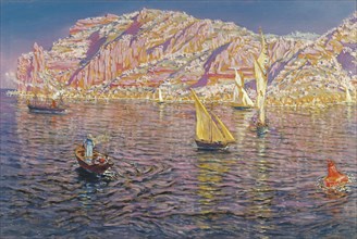 View of the Bay of Palma de Mallorca. Artist: Muñoz Degraín, Antonio (1840-1924)