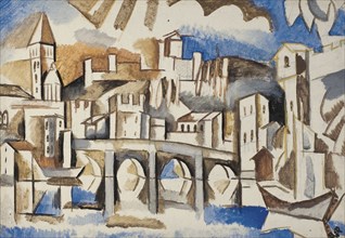 The Bridge. Artist: Baranov-Rossiné, Vladimir Davidovich (1888-1942)