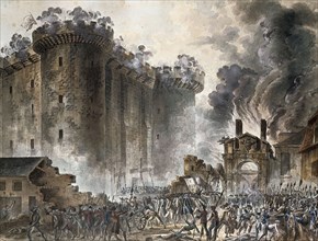 The Storming of the Bastille on 14 July 1789, c. 1789. Artist: Houel, Jean Pierre Laurent (1735-1813)