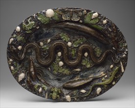 Rustic Ware: Dish with Animal and Plant Ornaments, Second half of the16th cen. Artist: Palissy, Bernard (1510-1589/90)
