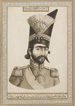 Portrait of Naser al-Din Shah Qajar (1831-1896), Second Half of the 19th cen. Artist: Afshar, Muhammad Hassan (active 1835-1865)