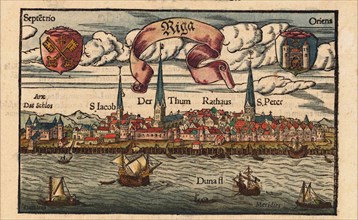 Riga (From the Cosmographia), ca 1568. Artist: Münster, Sebastian (1488-1552)