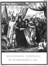 The reconciliation of Yaropolk Vladimirovich and Vsevolod II Olgovich. 1139 (From Illustrated Karam Artist: Chorikov, Boris Artemyevich (1802-1866)