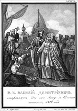 Vasily I of Moscow sends his daughter Anna to Constantinople. 1414 (From Illustrated Karamzin), 18 Artist: Chorikov, Boris Artemyevich (1802-1866)
