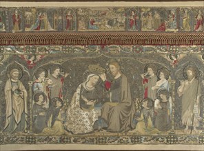 The Coronation of the Virgin between eight Angels and fourteen Saints (Ecclesiastical embroidery), 1 Artist: Cambi, Jacopo (active ca 1336)
