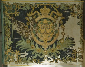 Saint George Flag of the Infantry Regiment, 1762. Artist: Flags, Banners and Standards