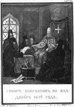 The Council of Vladimir in 1274 (From Illustrated Karamzin), 1836. Artist: Chorikov, Boris Artemyevich (1802-1866)