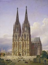 Ideal View of the Cologne Cathedral, 1834-1836. Artist: Hasenpflug, Carl Georg (1802-1858)