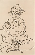 Girl sitting with spread legs, 1918. Artist: Schiele, Egon (1890?1918)