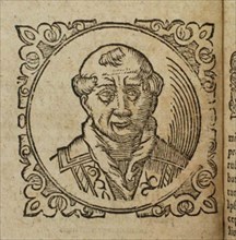 Geoffrey of Monmouth (From: Prophetia Anglicana, Merlini Ambrosii Britanni), 1603. Artist: Anonymous