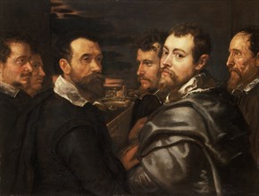 Self-Portrait in a Circle of Friends from Mantua, ca 1604. Artist: Rubens, Pieter Paul (1577-1640)