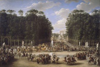 The marriage procession of Napoleon I and Marie-Louise crossing the Jardin des Tuileries on 2nd Apri Artist: Garnier, Étienne-Barthélémy (1759-1849)