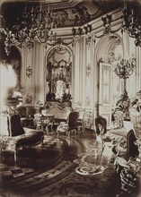 The Stroganov palace in Saint Petersburg. Oval Living Room, 1860s. Artist: Bianchi, Giovanni (1812-1893)