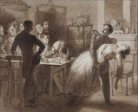 Illustration to the poem The Tambov Treasurer's Wife by M. Lermontov, 1862. Artist: Flavitski, Konstantin Dmitrievich (1830-1866)