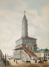 The Sukharev Tower in Moscow, 1846. Artist: Benoist, Philippe (1813-after 1879)