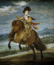 Equestrian Portrait of Prince Balthasar Charles, c. 1635. Artist: Velàzquez, Diego (1599-1660)