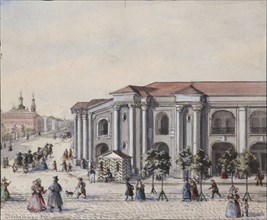 The Saint Petersburg Great Gostiny Dvor (Merchant Yard), 1830-1840s. Artist: Sadovnikov, Vasily Semyonovich (1800-1879)