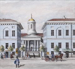 The Nevsky Prospekt in Saint Petersburg, 1830-1840s. Artist: Sadovnikov, Vasily Semyonovich (1800-1879)