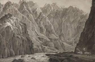 The Darial Gorge, 1830. Artist: Chernetsov, Nikanor Grigoryevich (1805-1879)