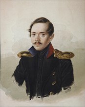 Portrait of the poet Mikhail Lermontov (1814-1841), 1839. Artist: Klünder, Alexander Ivanovich (1802-1875)