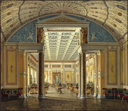 Interiors of the New Hermitage. The Room of Cameos, 1854. Artist: Hau, Eduard (1807-1887)