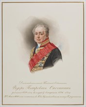 Portrait of Fyodor Petrovich Opochinin (1779-1852), c. 1850. Artist: Hau (Gau), Vladimir Ivanovich (1816-1895)