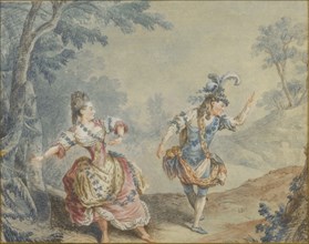 Marie Allard and Jean Dauberval in the opéra-ballet Silvie. Artist: Carmontelle, Louis (1717-1806)
